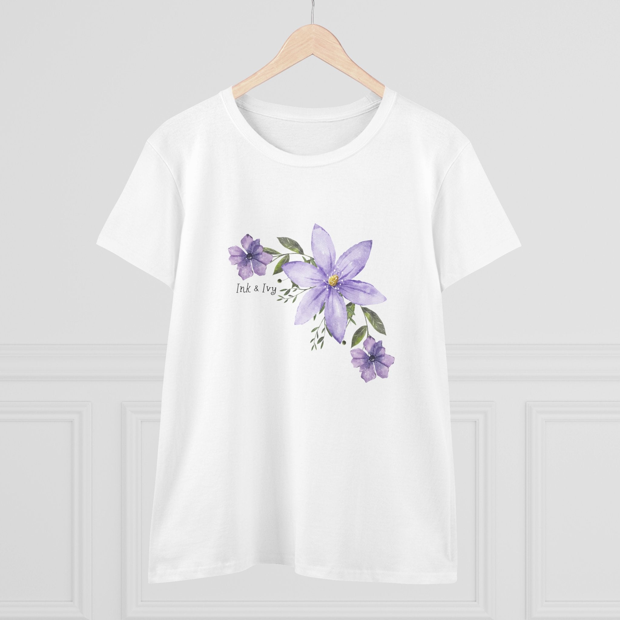 Women’s Tee - Purple Floral Bouquet "Find a Way" Cotton Shirt