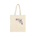 Canvas Tote Bag — Purple Watercolor Clematis Floral Grocery & Market Bag