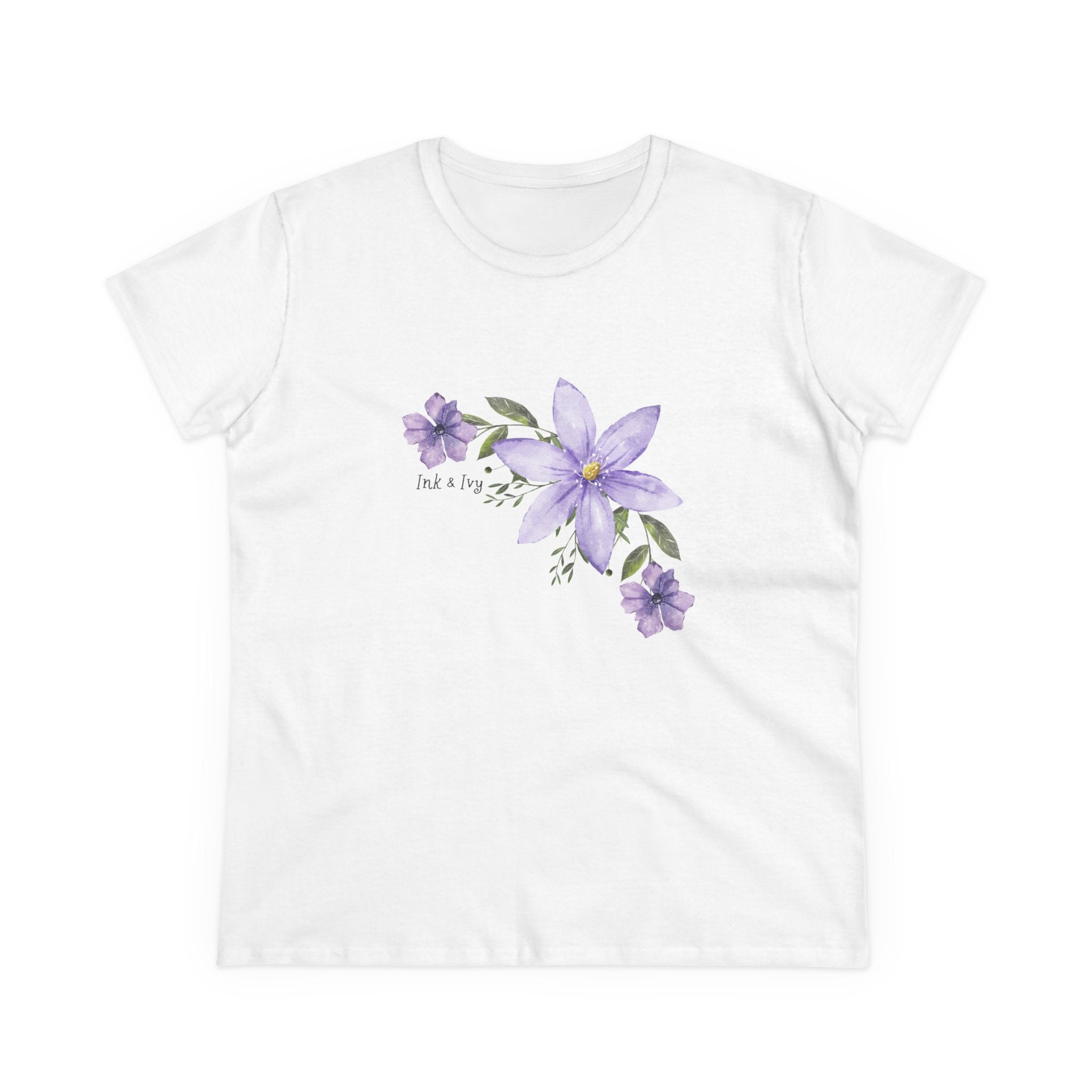 Women’s Tee - Purple Floral Bouquet "Find a Way" Cotton Shirt