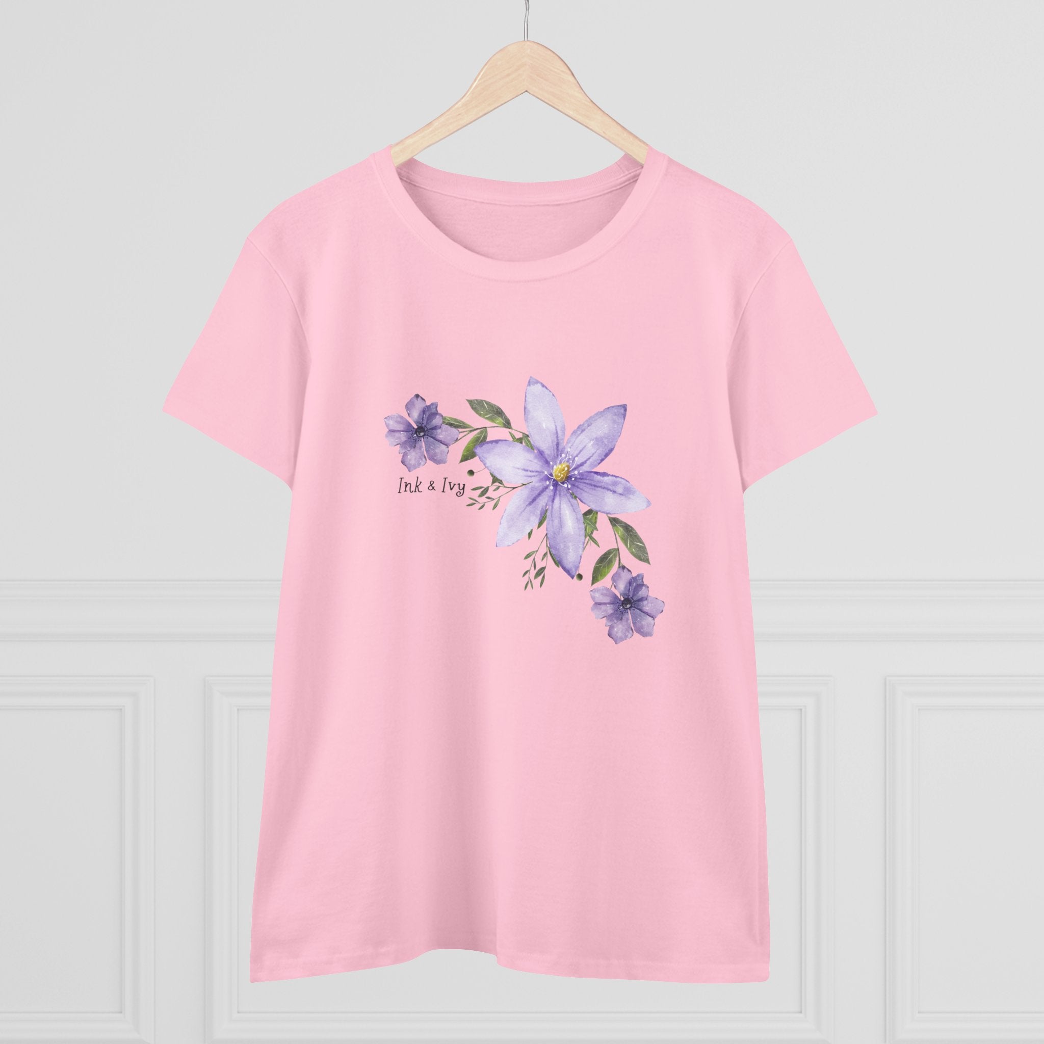 Women’s Tee - Purple Floral Bouquet "Find a Way" Cotton Shirt