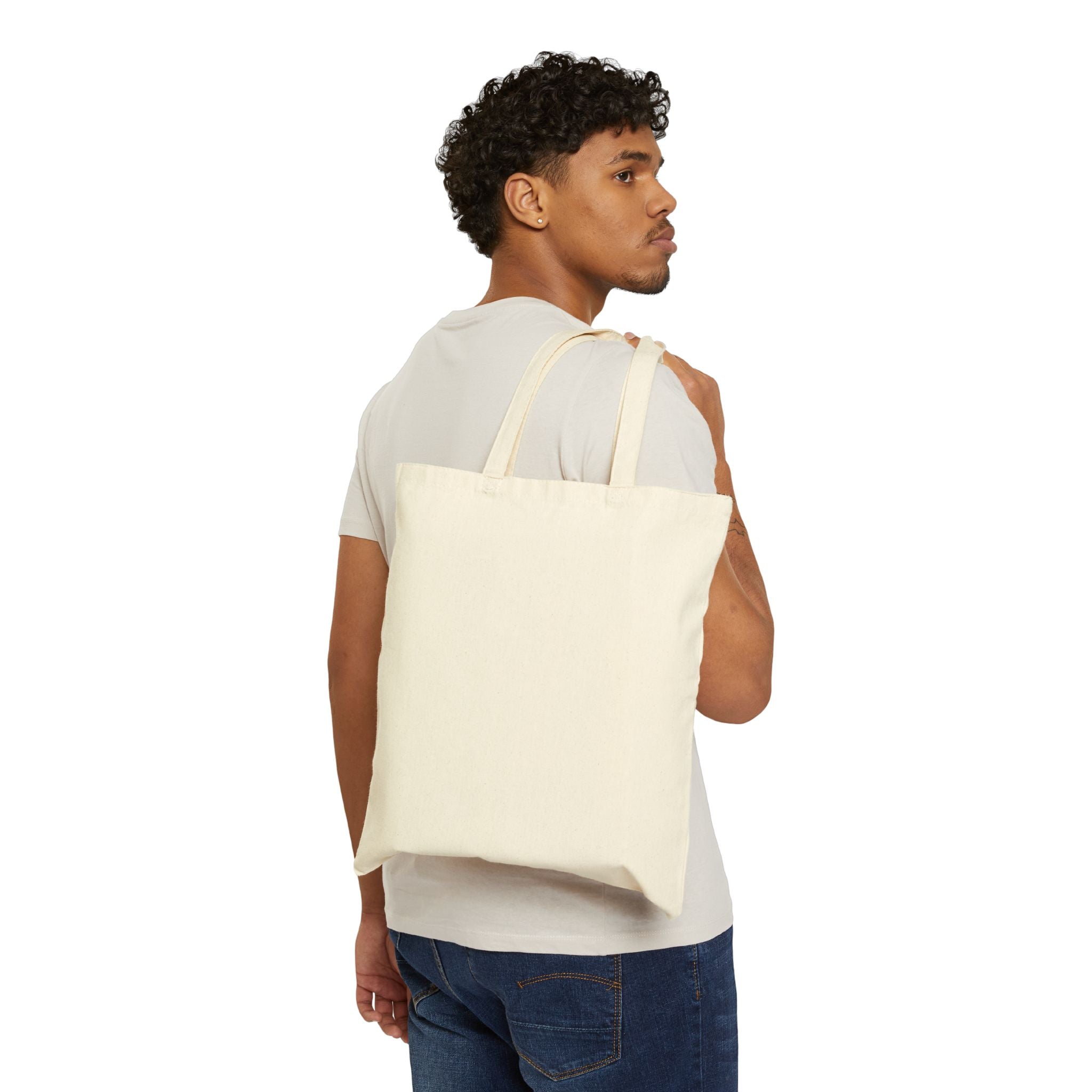 Canvas Tote Bag — Purple Watercolor Clematis Floral Grocery & Market Bag