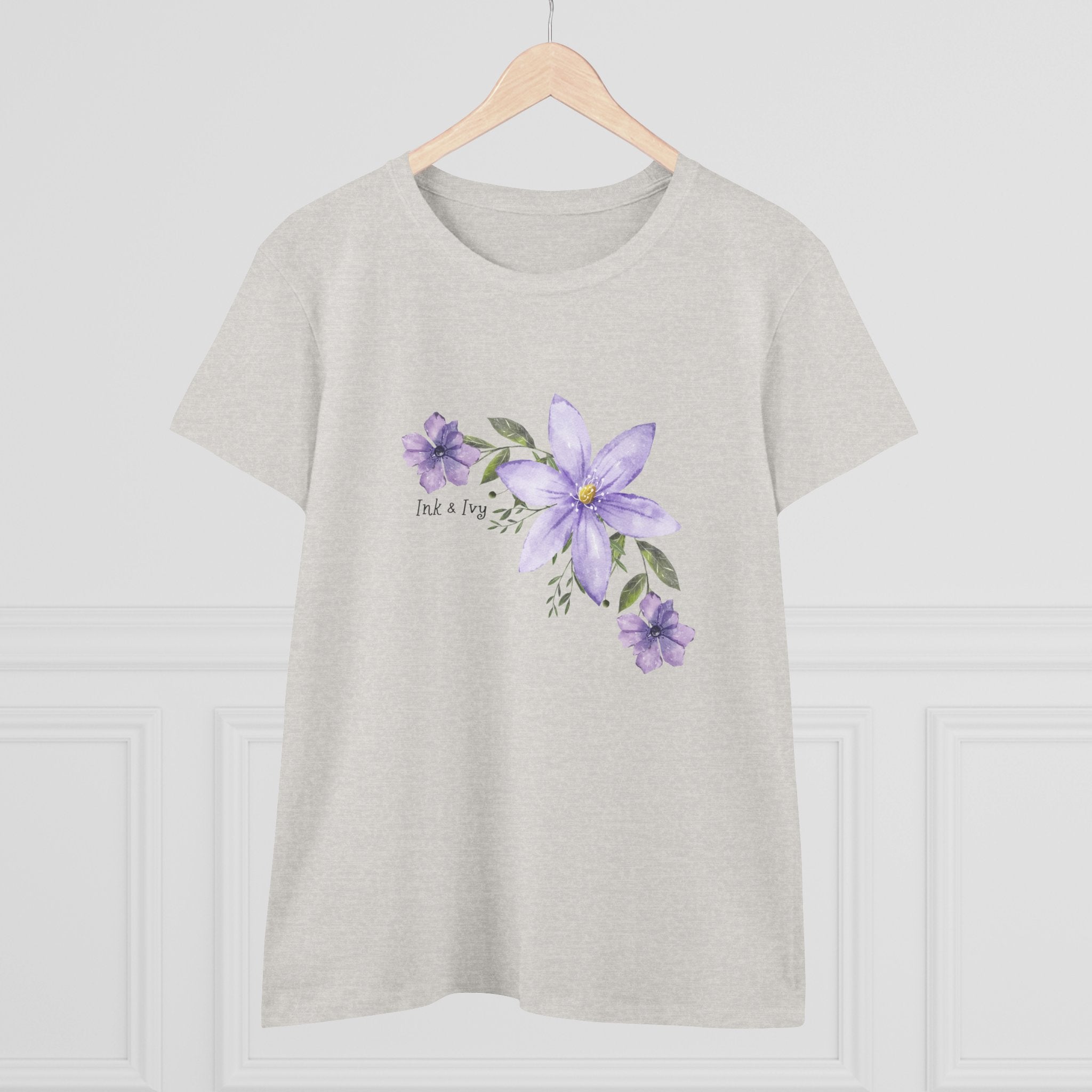 Women’s Tee - Purple Floral Bouquet "Find a Way" Cotton Shirt