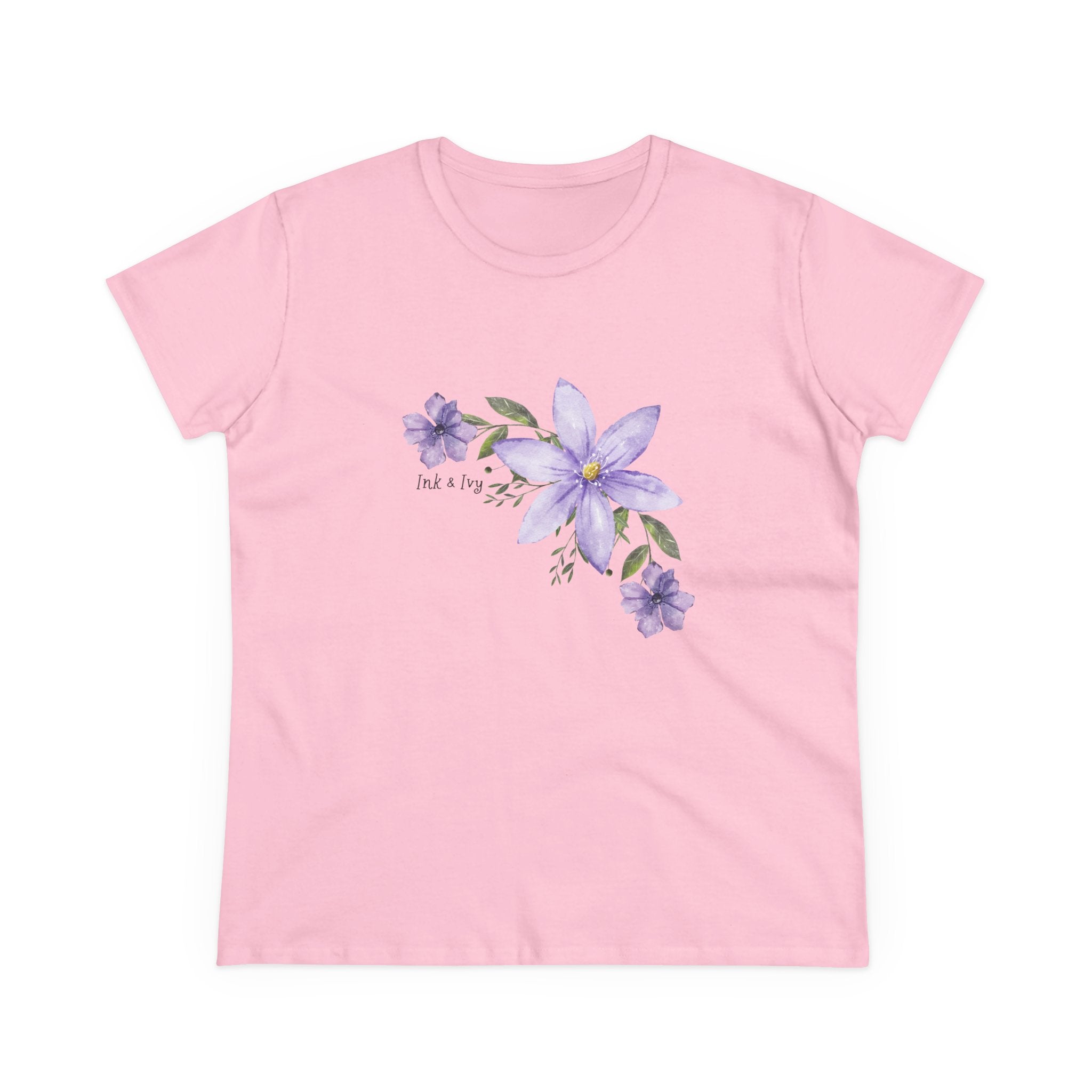 Women’s Tee - Purple Floral Bouquet "Find a Way" Cotton Shirt