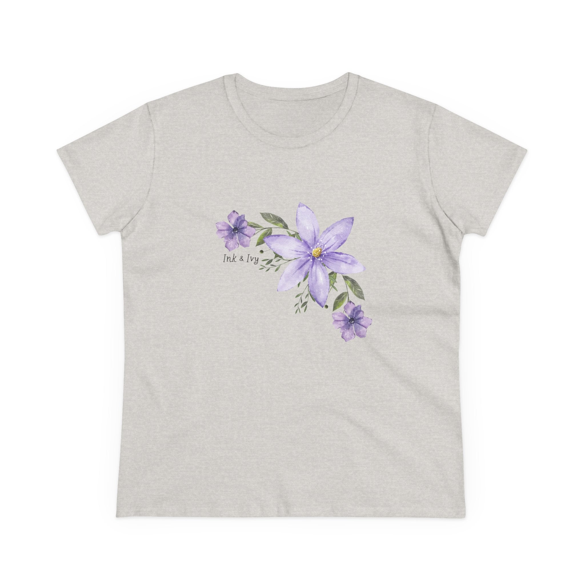 Women’s Tee - Purple Floral Bouquet "Find a Way" Cotton Shirt